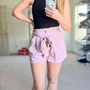 Blush High Waisted Pleated Shorts, 1 Large
